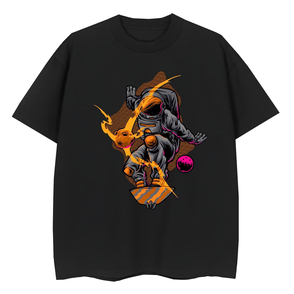 Unisex Tshirt for Man Woman 230g 100% Cotton cosmonaut Street Wear T Shirts Women Breathable Crew Neck Anime Tshirts