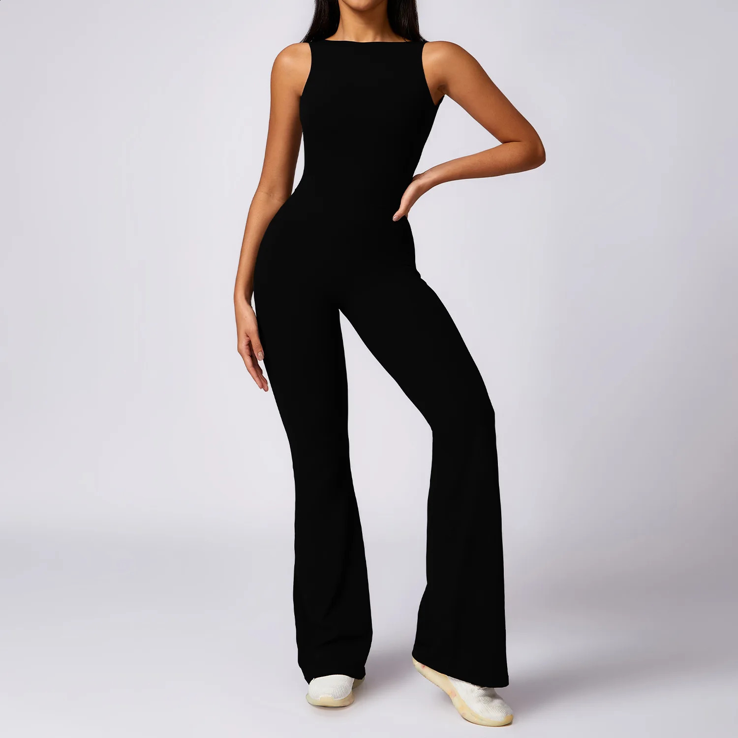 Sexy V Back Jumpsuit Gym Set Women Sports Training Yoga Suit Fiess Rompers Stretch Workout Bodysuits Sportswear 240820