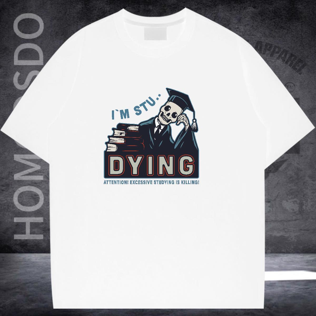 Classic T Shirts Men 100% Cotton 230g skull Hip Hop Street Custom Printed Breathable Crew Neck Men Clothes T-Shirt Fashion New Top Tees