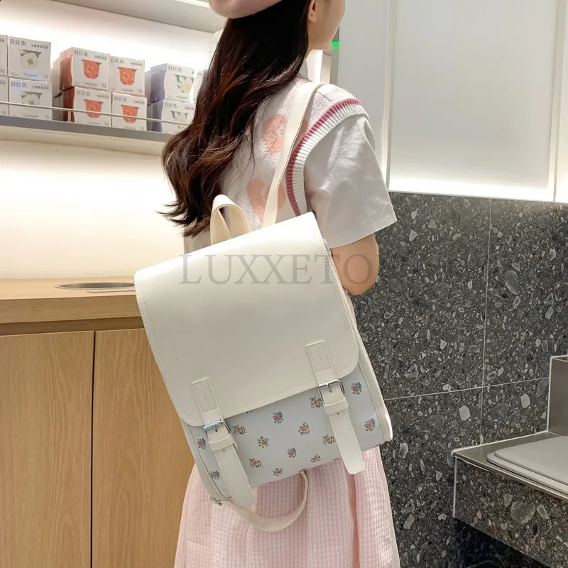 Womens Cute Flower Backpack Fashion Backpack Korean Rucksack Kawaii Summer Style Backpack 240912