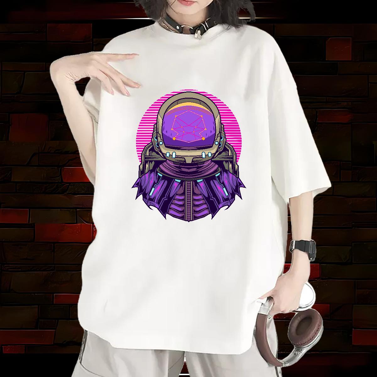 Soft Tshirt for Man Woman 230g Pure Cotton cosmonaut Sports Street Wear Woman T Shirts Breathable Crew Neck Custom Printed Tops