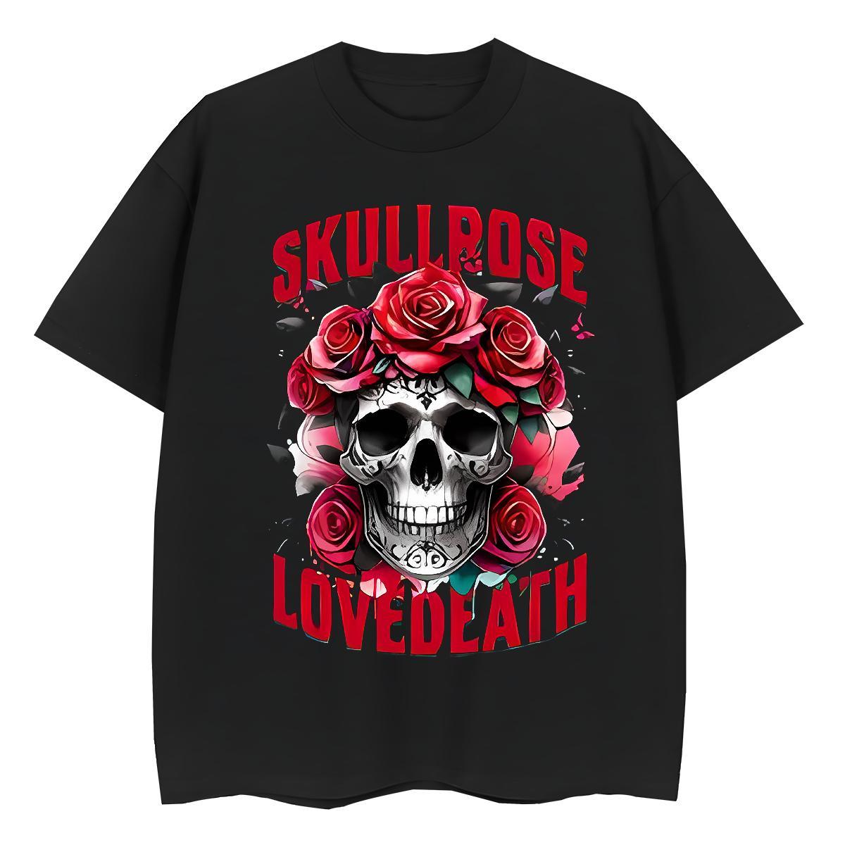 Popular T-Shirts 230g 100% Cotton skull Daily Outfit Custom Big Size Short Sleeve O-Neck Men Tops Tees New Clothings