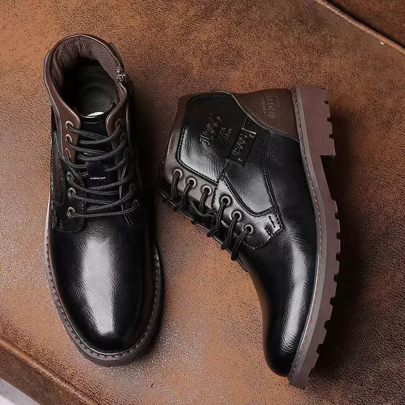 Handmade Men Autumn Winter Booties Outdoor Vintage Brown Ankle Work Boots Beef Tendon Bottom atillas Male 240830