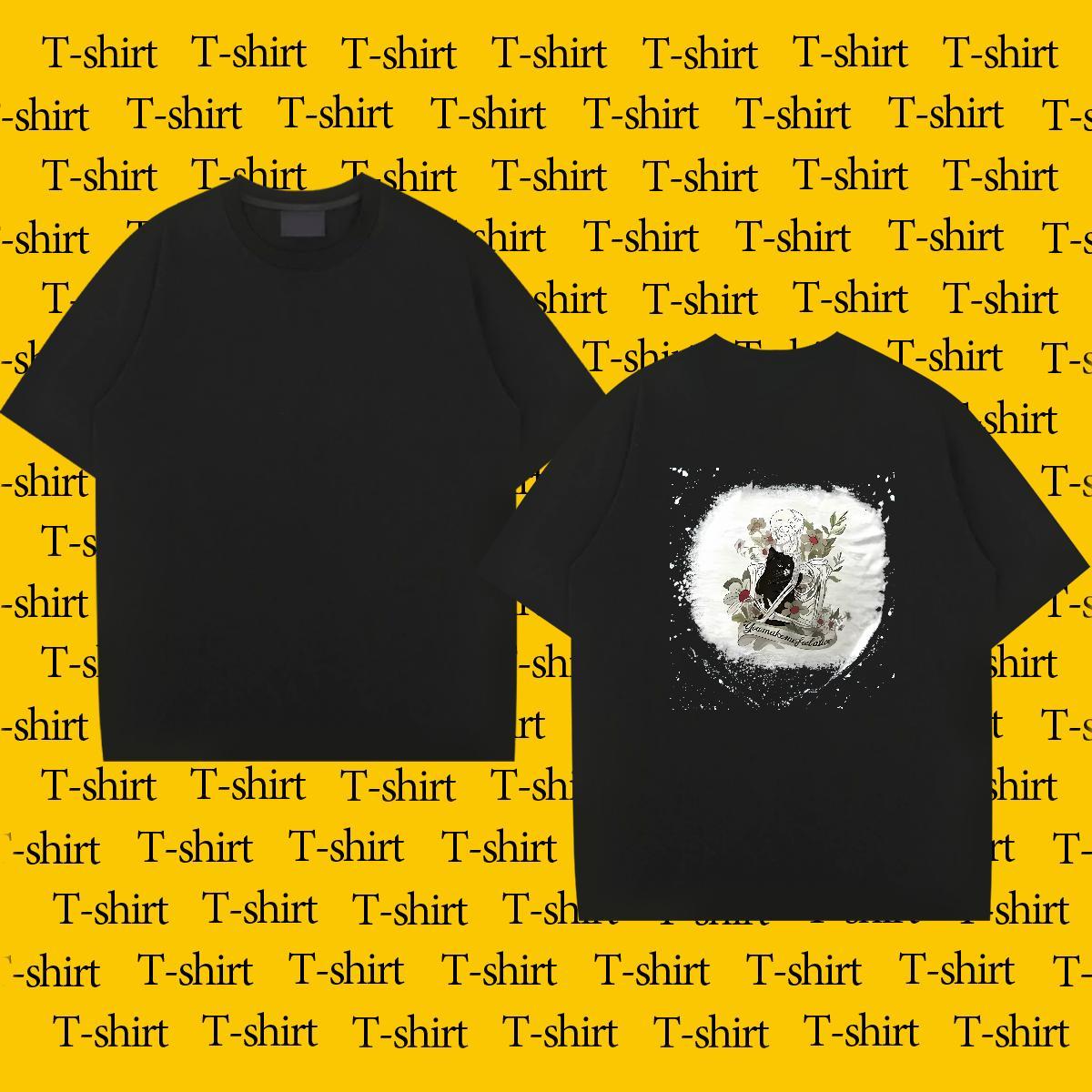 Loose T-Shirts for Men 230g 100% Cotton plant Daily Wear Black Oversized Breathable Couples T Shirts 2024 Designer Tee Shirt