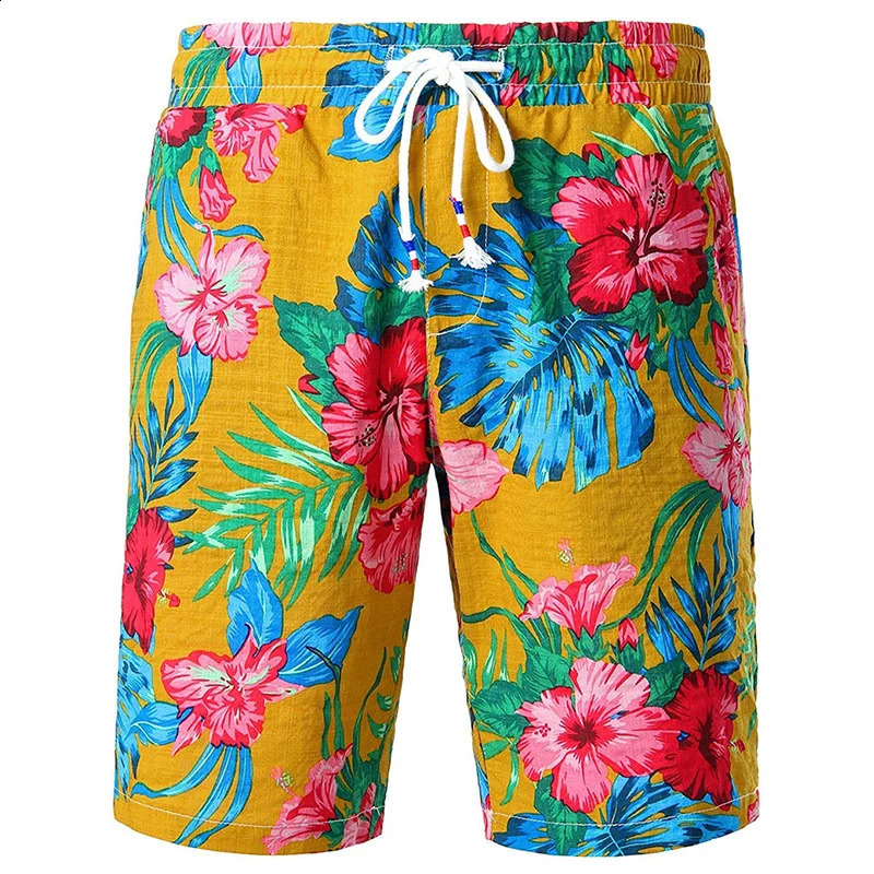 Flower Leaves Graphic Beach Shorts Pants Men 3D Printed y2k Surf Board Summer Hawaii Swimsuit Swim Trunks Cool Ice 240824