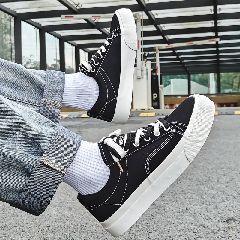 Summer Canvas Multi Fashion Mens Color Lace Up Board Breathable and Versatile Sports Shoes for Loafe