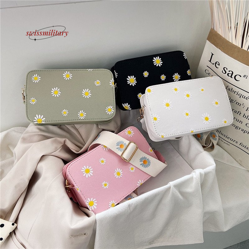 Swissmilitary Bag for women 2024 summer fashion versatile wide strap square Korean version ins small fresh single shoulder crossbody bag #9