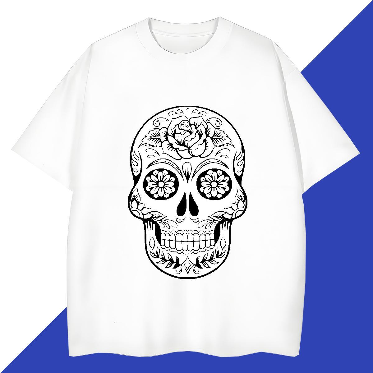 Cool Mens T Shirts 100% Cotton 230g skull Casual Beach DIY Logo Oversized Breathable Short Sleeve Men Tees New Tops Tees