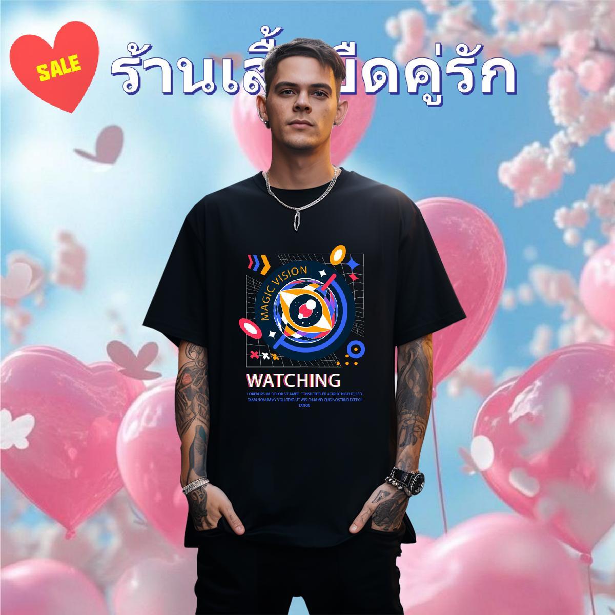 Popular T Shirts Men 100% Cotton 230g watching Anime Printing Street Black White Short Sleeve Soft Tshirt for Man Woman 2024 DIY Tees Shirts