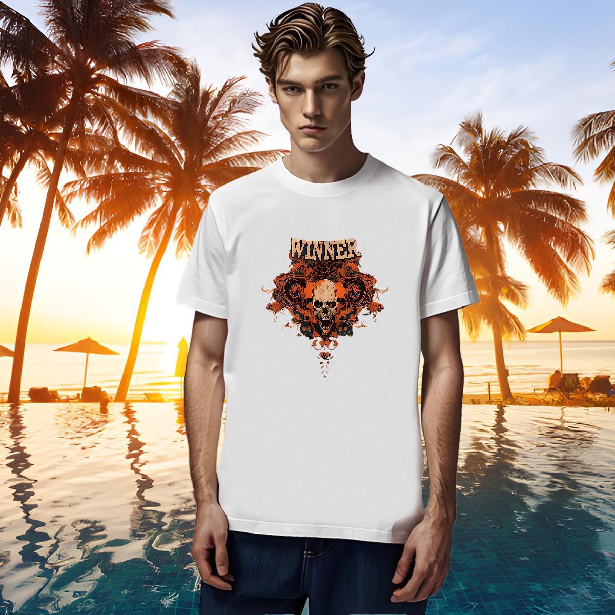 Loose Fit T shirt 230g 100% Cotton skull Street Wear Asian Size Short Sleeve Soft Men Tops Tees Free Shipping Tees Shirts
