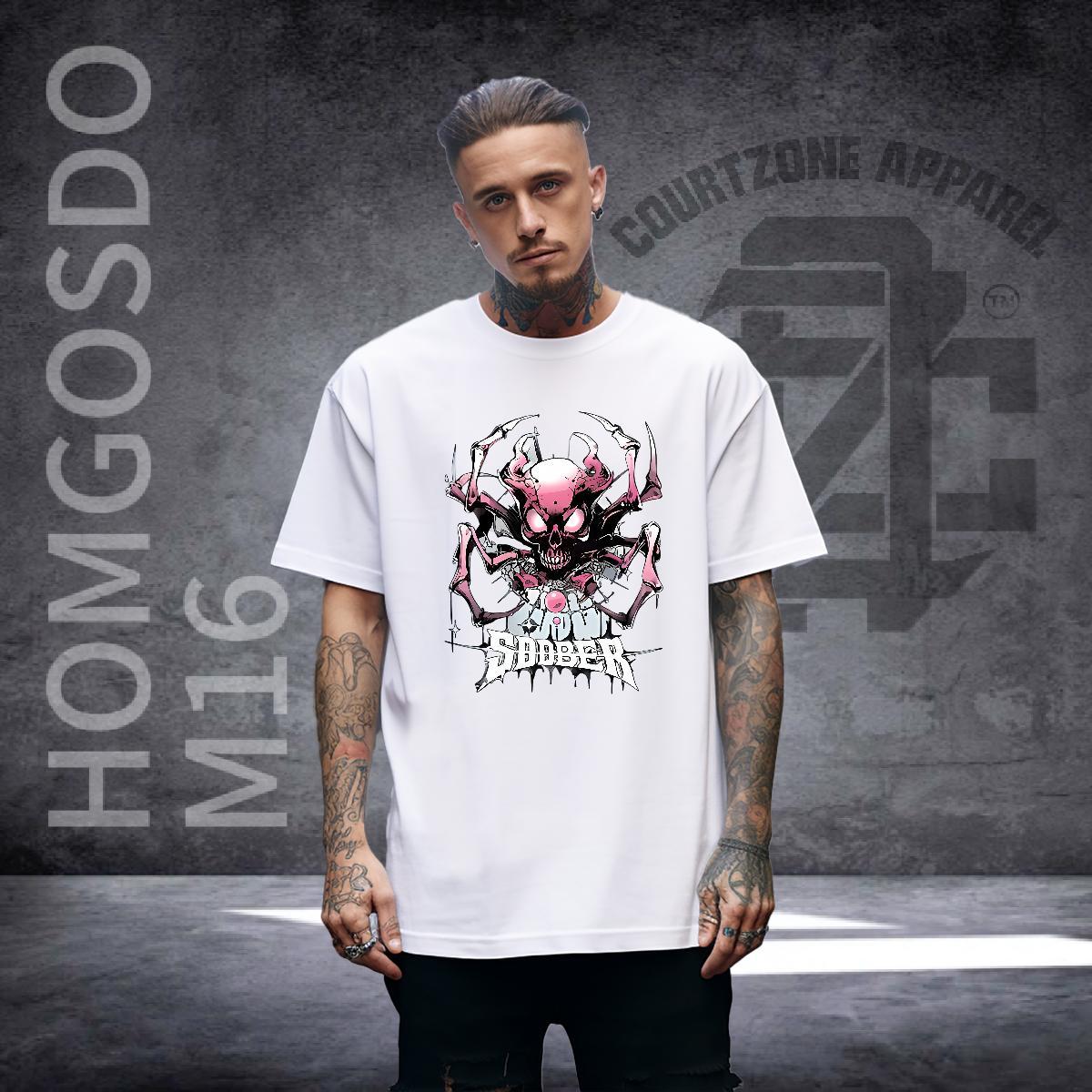 Loose T-Shirts 100% Cotton 230g monster Casual Daily Wear Customized Pure Cotton Men Tops Tees Fashion New Clothes