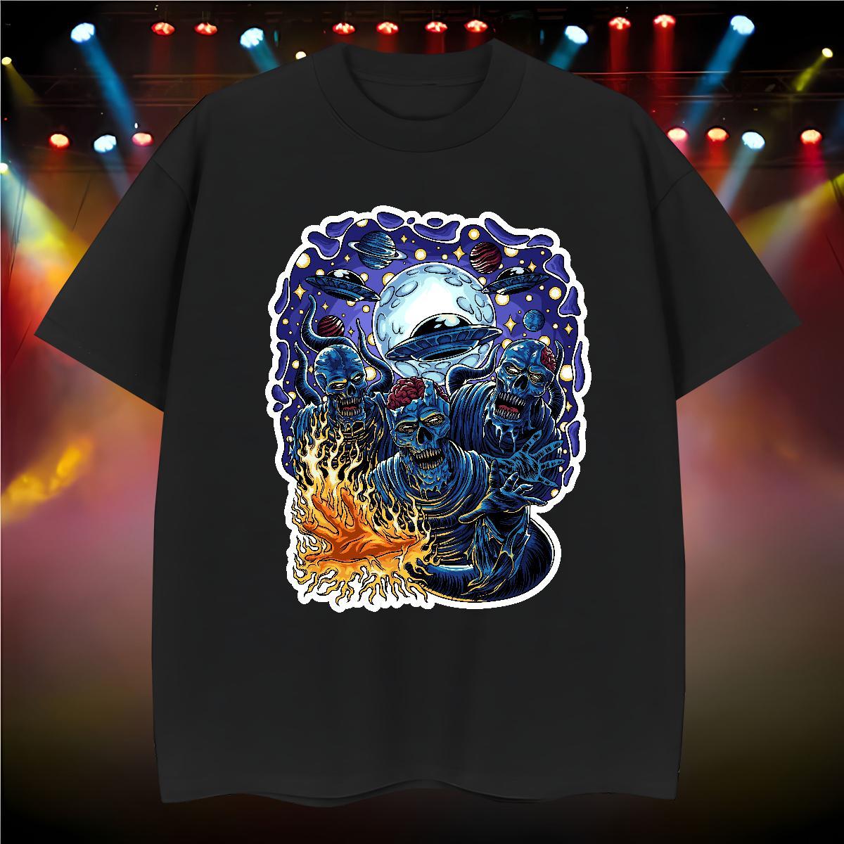 Wholesale T-Shirts 100% Cotton 230g skull Daily Outfit Oversized Breathable Soft Couples T Shirts DIY Tshirts