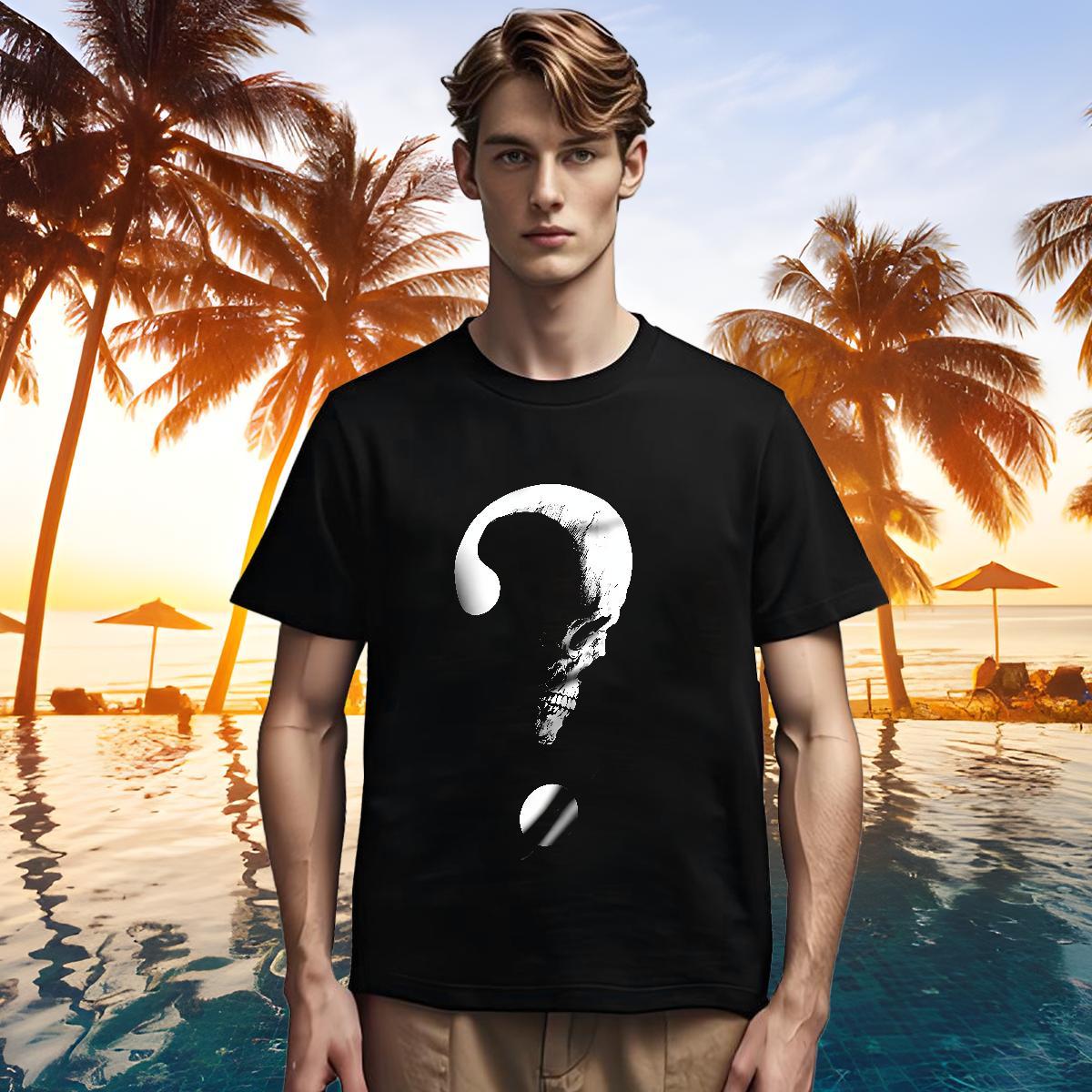 Brand T shirt 230g Pure Cotton skull Daily Outfit Plus Size Custom Round Neck Short Sleeve Tshirt for Man Woman Wholesale Tops Tees