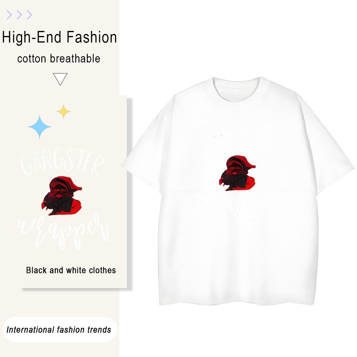 Loose T shirt 100% Cotton 230g rose Sports Casual Custom Printed Breathable Soft Tshirts Designer Fashion Tee Shirt