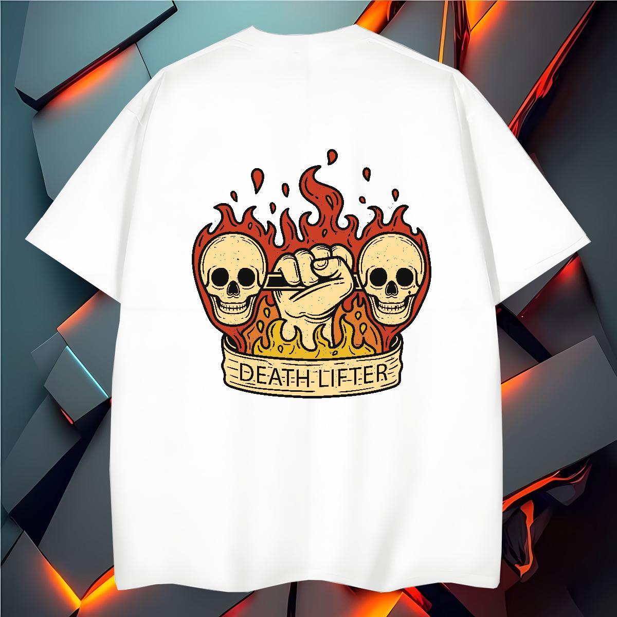 High Quality T Shirt For Man 100% Cotton 230g skull Casual Beach Custom Printed Breathable Short Sleeve Tshirts Stylist Top Tees
