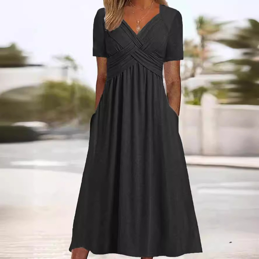 Summer New Short Sleeved Dress Womens Large Loose