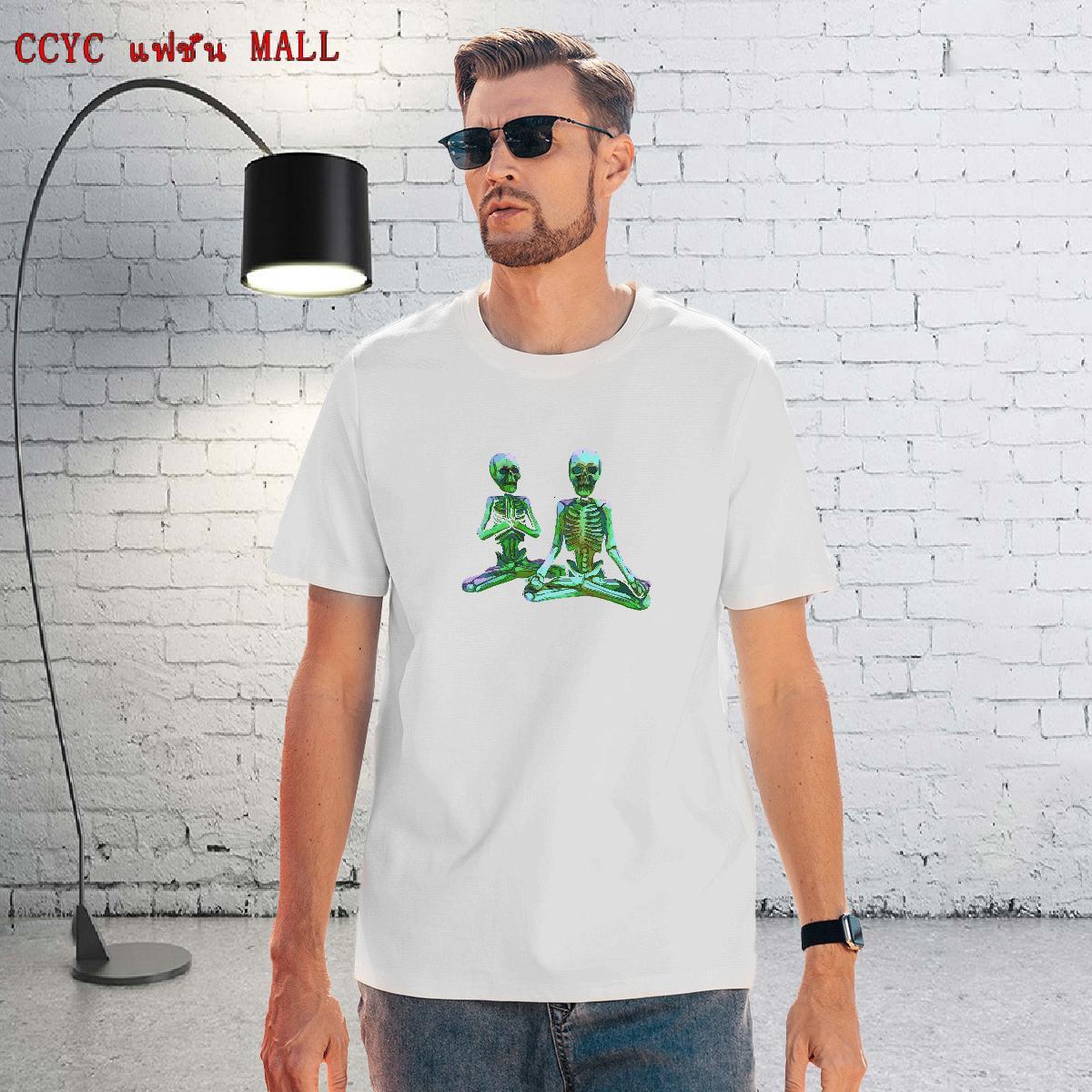 Cool Design T Shirt For Man 230g Pure Cotton skull Home Outdoor White Plus Size Breathable Soft Men Clothes T-Shirt Free Shipping Tops Shirt