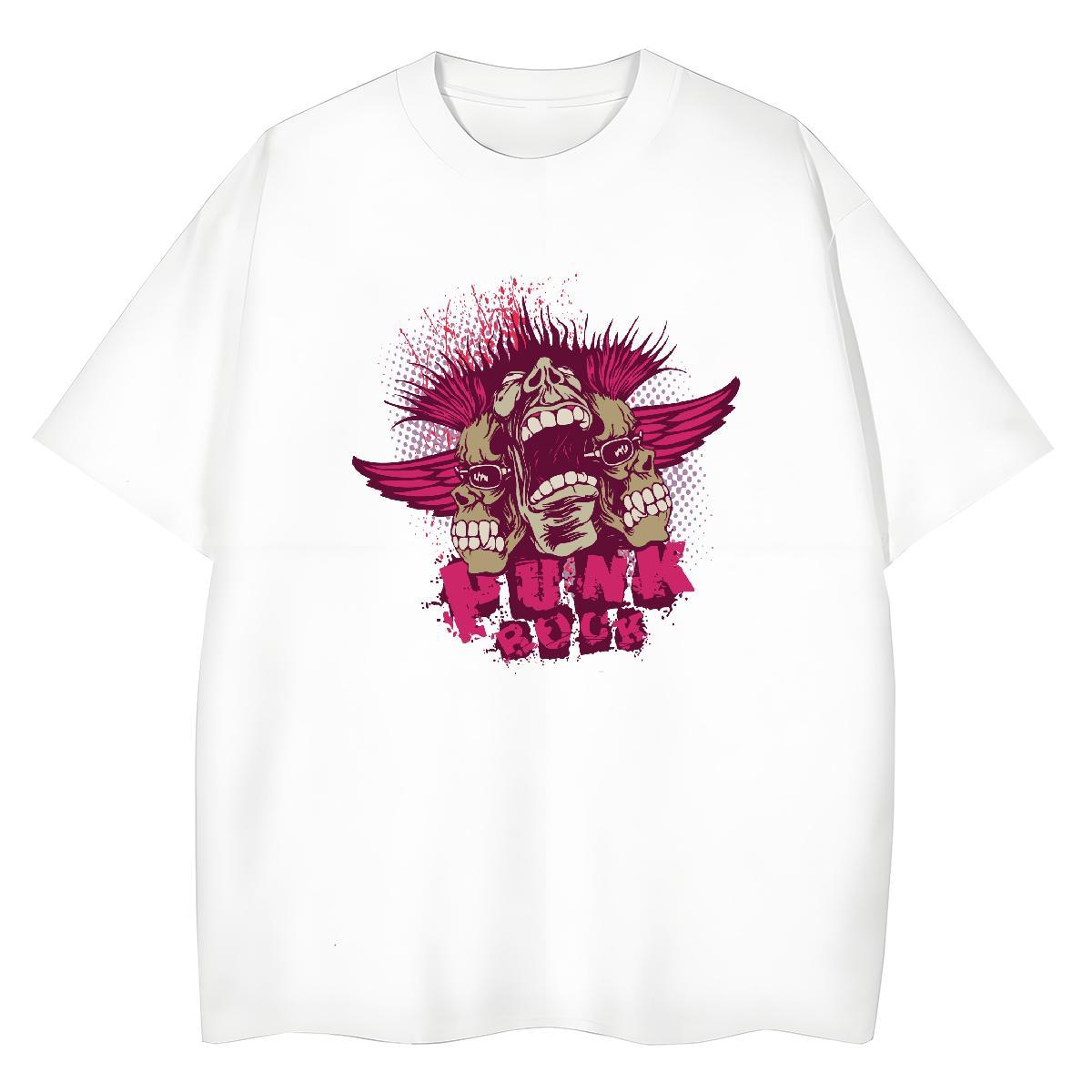 Cool Mens T Shirts 230g 100% Cotton skull Hip Hop Street DIY Anime Breathable Crew Neck Mens Tshirts Stylist Wear