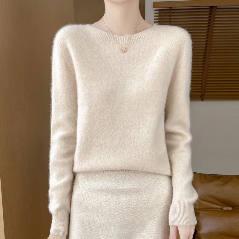 Spring and summer cashmere sweater womens clothing 100% Merino wool top round neck knitted with floral basic style Versatile 240826