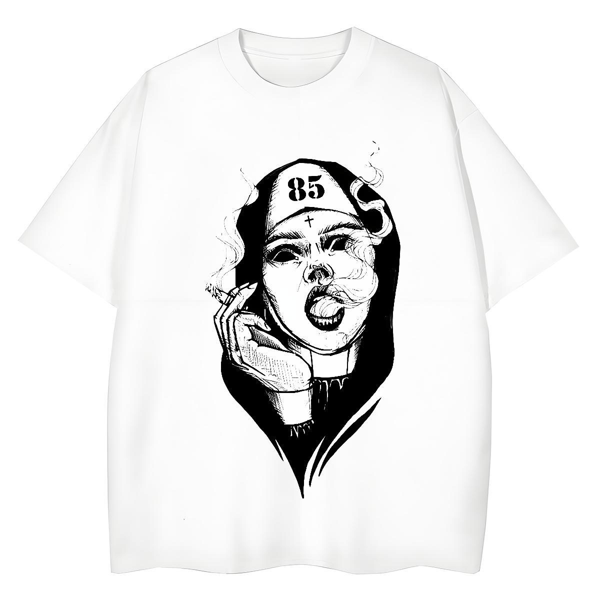 5A Tshirt for Man Woman 230g Pure Cotton nun Casual T Shirt For Woman Crew Neck DIY Anime Printed Clothings