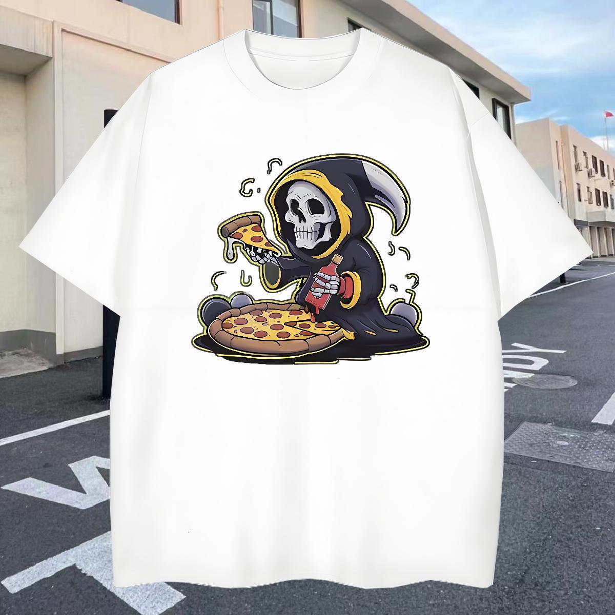 Loose Fit Man T Shirts 100% Cotton 230g skull Outdoor Skull Short Sleeve Soft Men Tees DIY Polos