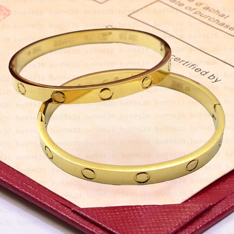 classic nail bracelet women non tarnish stainless steel plate 18K gold hight polishing bracelet designer cart jewelry with screwdriver thin narrow bangle gift