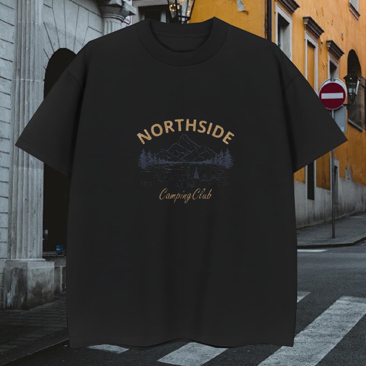 Cool T Shirts Men 230g Pure Cotton mountains Street Casual White Plus Size Crew Neck Men Clothes T-Shirt Fashion Casual Polos