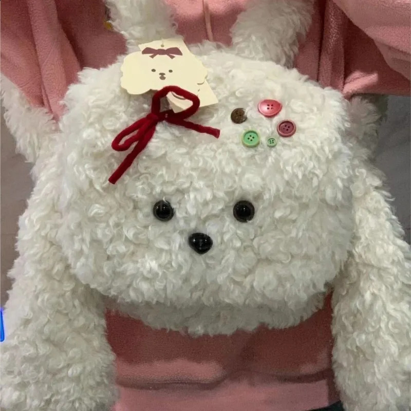 JIAERDI Sweet Cool Y2k Backpack Women Spring Summer Bow Chic Mini Backpaks Female Harajuku Aesthetic Soft Plush Mochila 240824