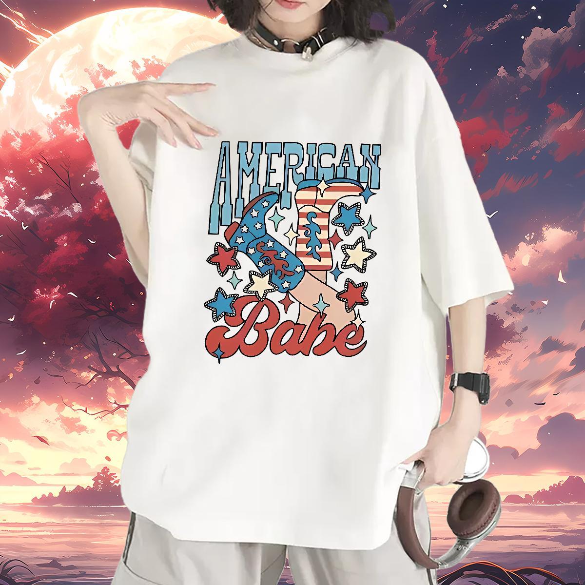 Unisex Tshirt for Man Woman 230g Pure Cotton USA Daily Outfit T-Shirts for Women Breathable Short Sleeve Floral Print Clothes Shirt