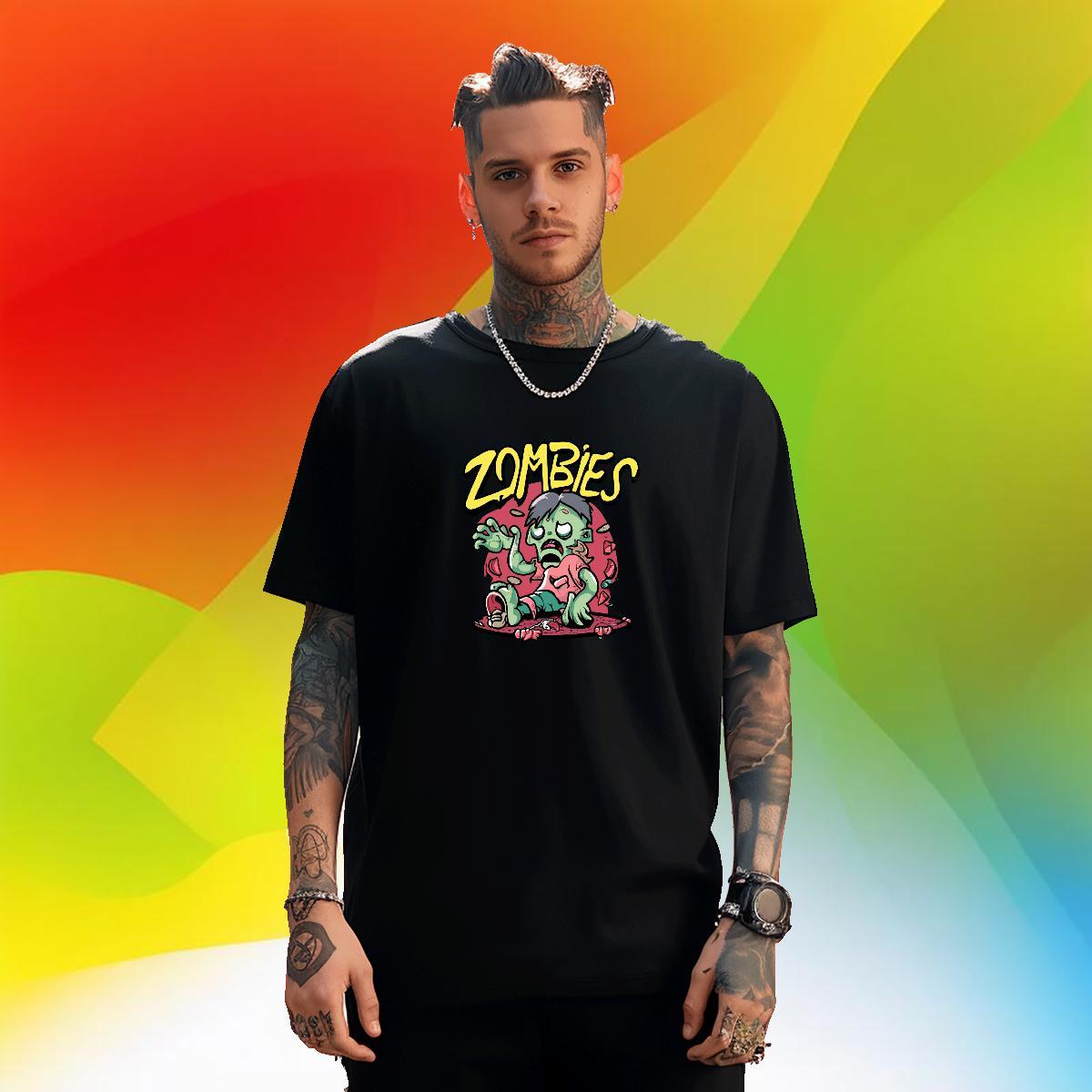 TOP Quality Mens T Shirts 230g 100% Cotton skull Sports Casual Custom Anime Crew Neck Breathable Mens Tshirts DIY Customized Clothes