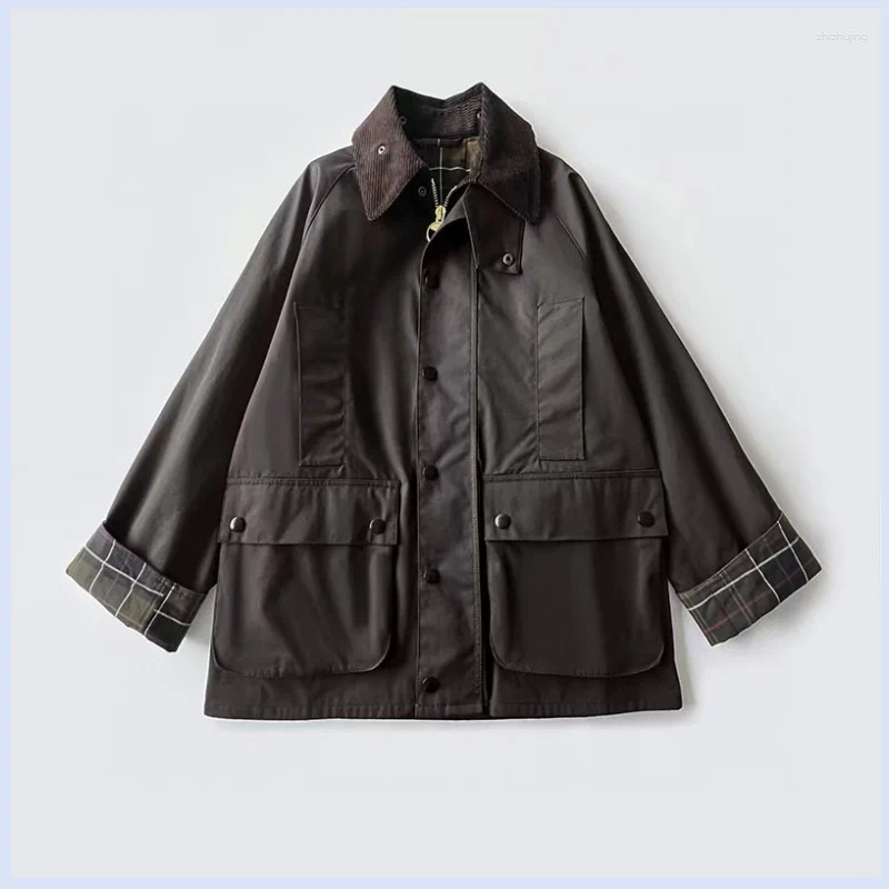 Women's Jackets Wax Free Lapel With Multiple Pockets Outdoor Loose Retro And Nostalgic Atmosphere Patchwork Jacket For Women