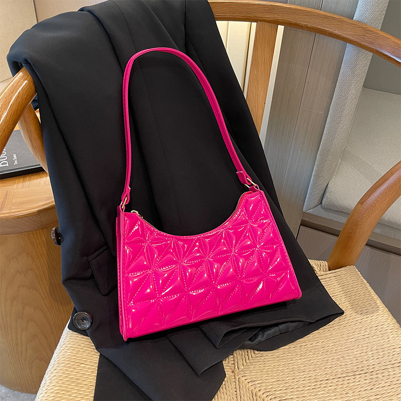 Lacquered One-Shoulder Underarm Fashion Handbag