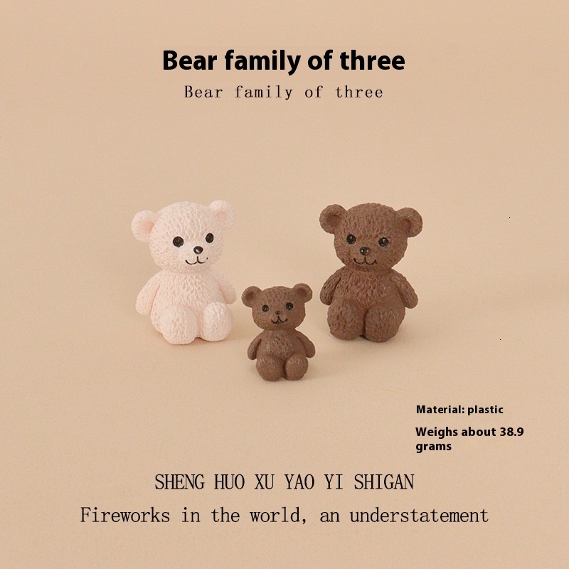 Adorable Miniature Bear Figurines - Perfect Small-Scale Interior Accent Pieces