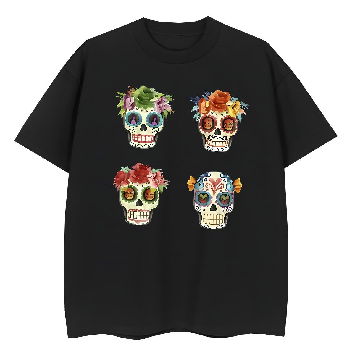 Classic T-Shirts for Men 230g Pure Cotton rose Street Casual Graphic Crew Neck Breathable Couples T Shirts Fashion Top Tees