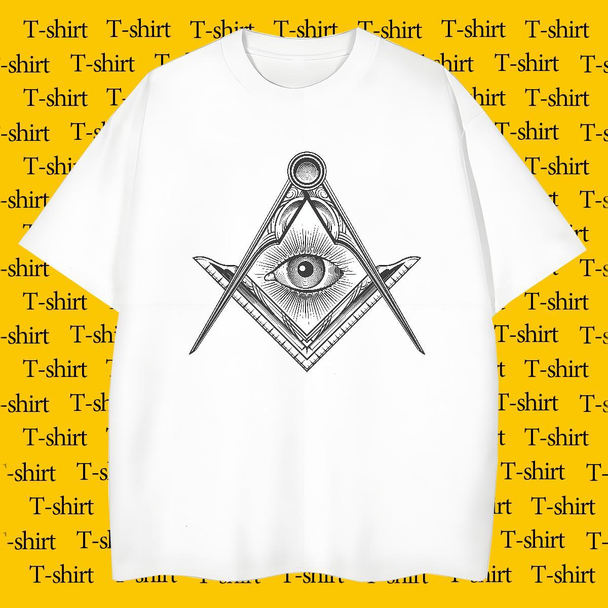 Popular Man T Shirts 230g 100% Cotton eye of the devil Street wear Hip Hop Asian Size Breathable Crew Neck Couples T Shirts 2024 Summer Tee Shirt
