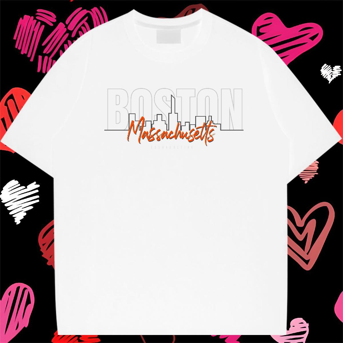 Cool T Shirts Men 230g Pure Cotton letter Casual Daily Wear DIY Anime Crew Neck Breathable Couples T Shirts Fashion Polos