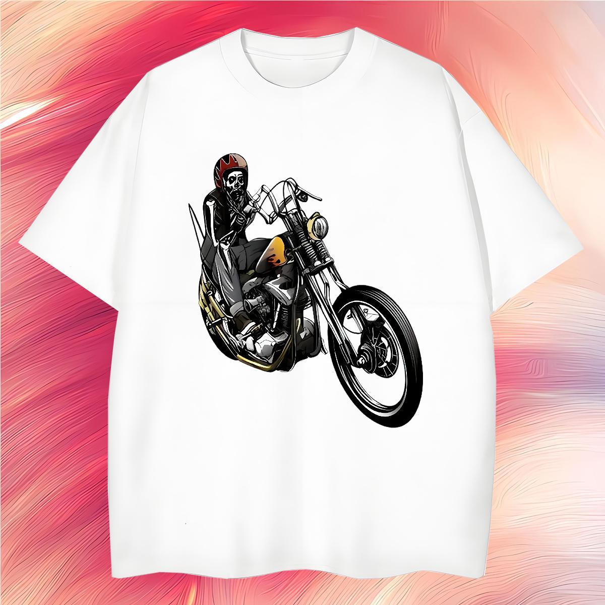 Free Shipping T Shirts Men 230g 100% Cotton skull Casual Beach DIY Anime Short Sleeve Soft Tshirt for Man Woman 2024 DIY Clothings