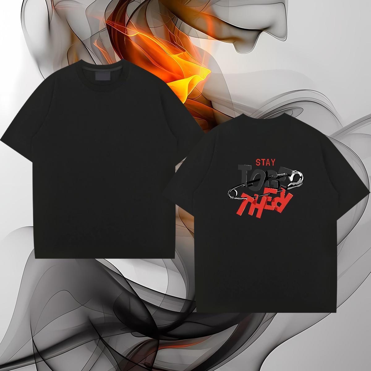 Soft T Shirt For Man 230g 100% Cotton letter Home Outdoor Oversized Short Sleeve Soft Couples T Shirts Casual New Tees