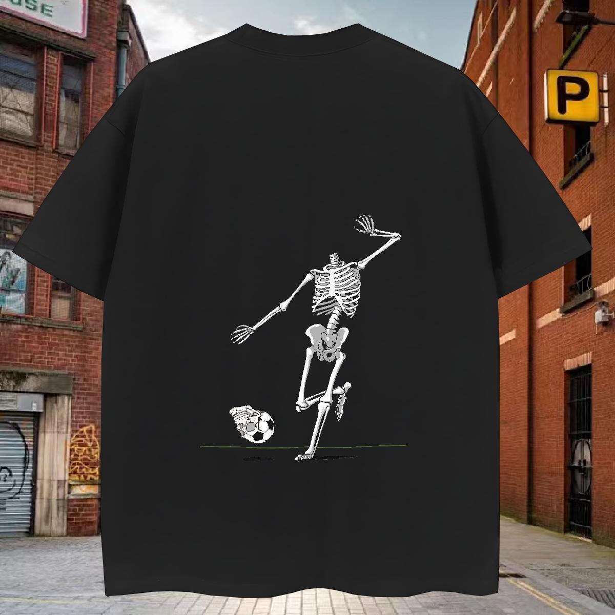 Free Shipping T shirt 230g Pure Cotton skull Casual Asian Size Breathable Men Tshirts Fashion Designer Clothings