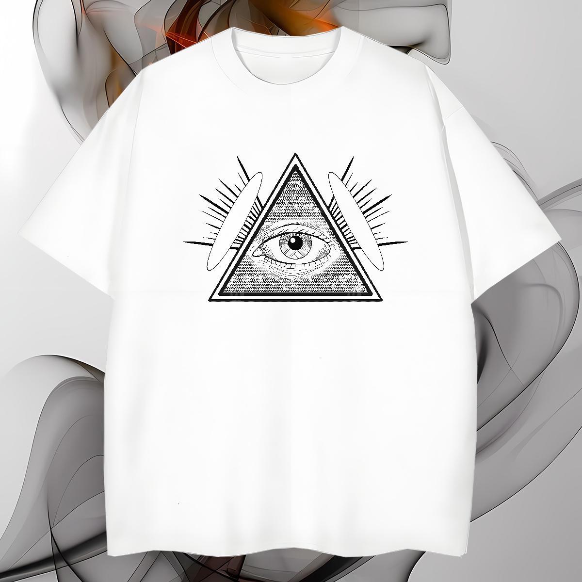 Loose Fit Mens T Shirts 230g 100% Cotton eye of the devil Hip Hop Street Custom Big Size Breathable Soft Tshirt for Man Woman 2024 Tops Tees