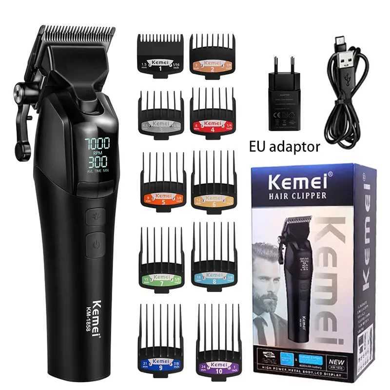 Kemei New Barber Professional Barber Hair Clipper Mens Adjustable Large Capacity Hair Clipper KM-1858 W240824