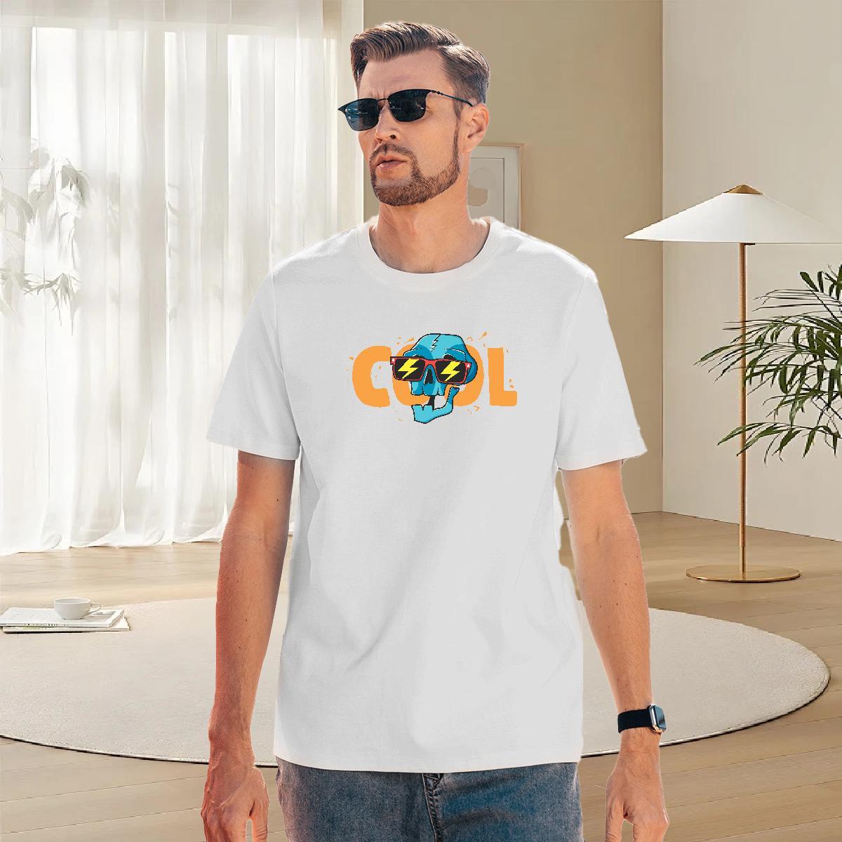 Comfortable T-Shirts for Men 230g Cotton skull Beach DIY Logo Oversized Breathable Short Sleeve Couples T Shirts Fashion New Polos