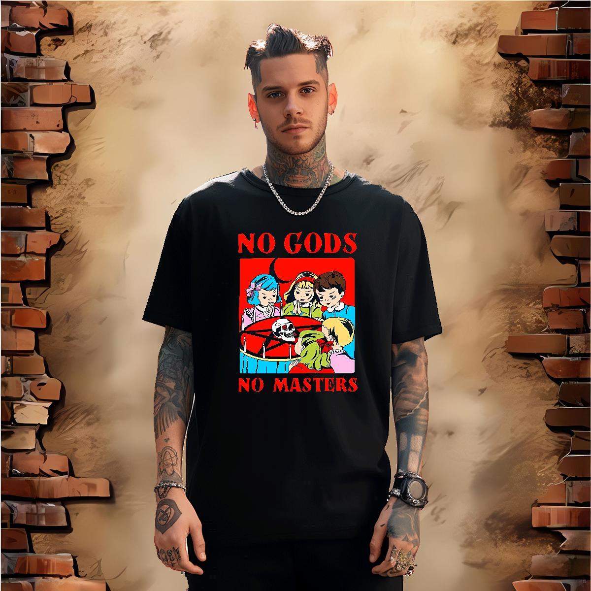 Comfortable T Shirt For Man 100% Cotton 230g skull Anime Printing Street Black Oversized Crew Neck Breathable Tshirts Designer Polos