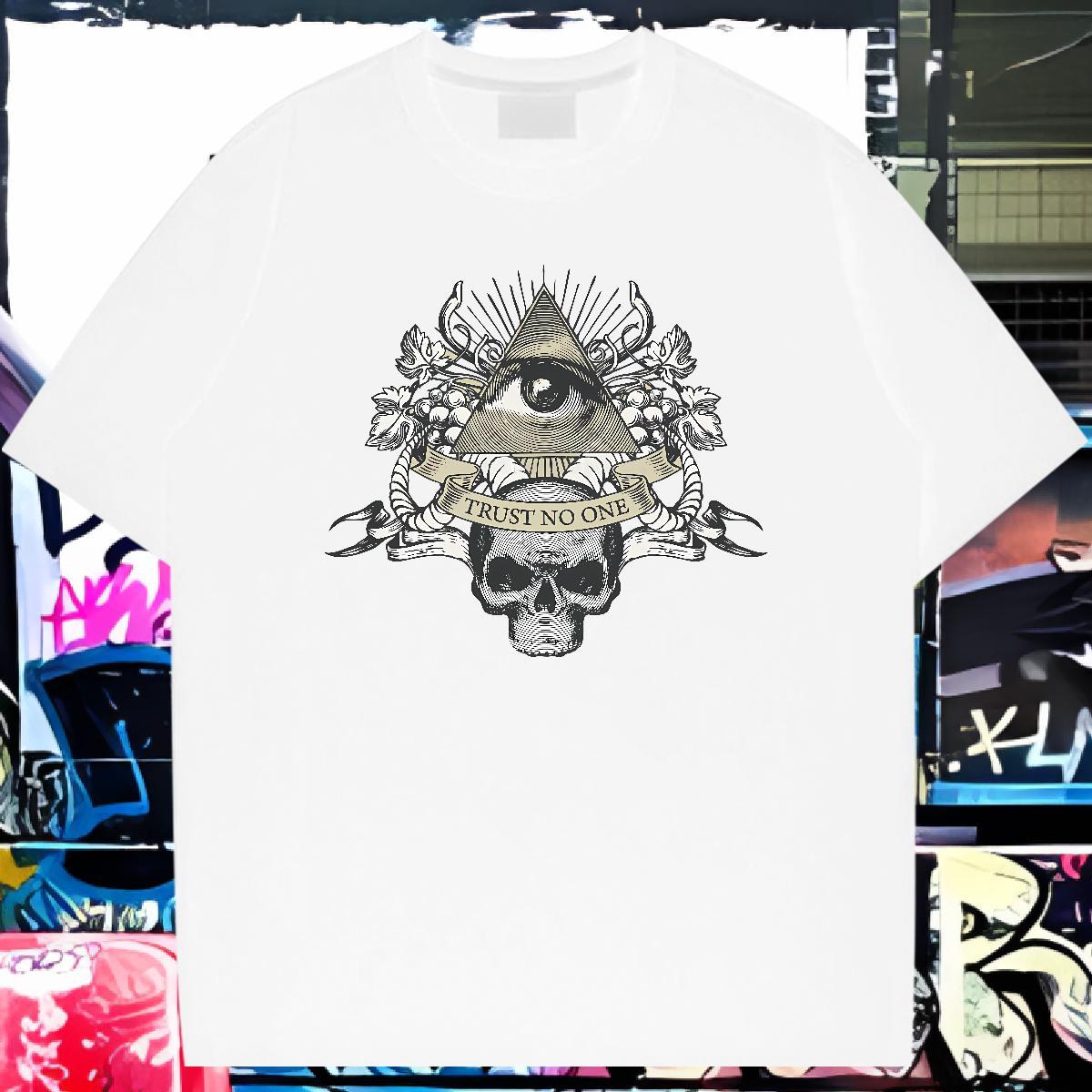 Cool Design T Shirt For Man 230g 100% Cotton eye of the devil Casual Daily Wear Plus Size Cartoon Crew Neck Tshirts Classic Casual Clothes