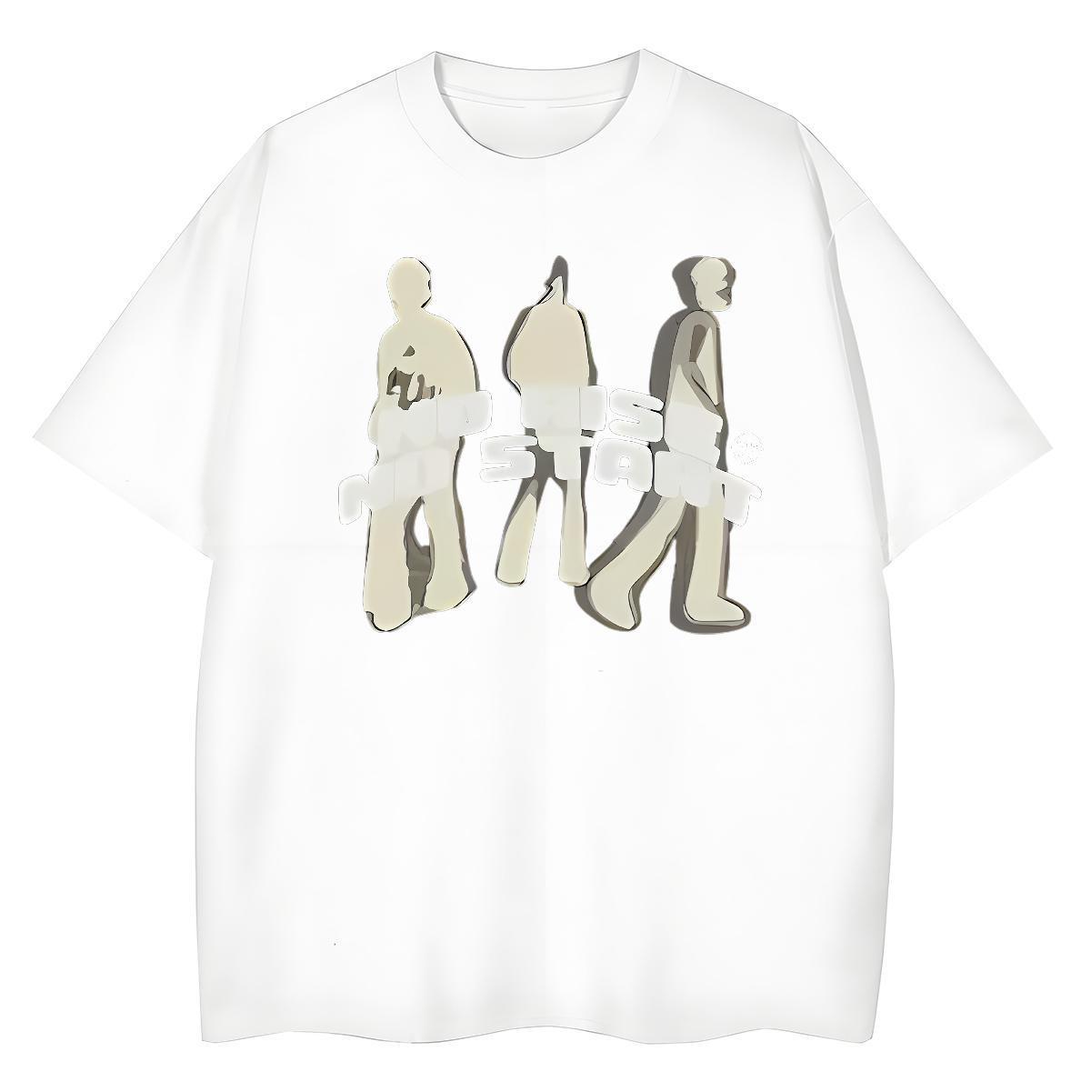 Soft Couples T Shirts 100% Cotton 230g threesome Street Wear T Shirt For Woman Breathable Short Sleeve Anime Clothes