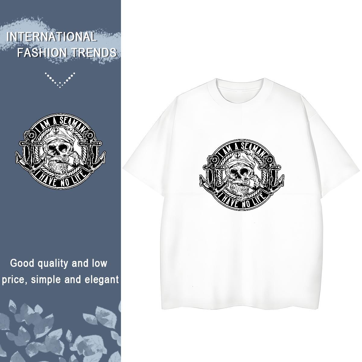 Comfortable Mens T Shirts 230g Cotton skull Sports Casual Custom Print Oversized Breathable Short Sleeve Mens Tshirts Fashion Designer Tee Shirt