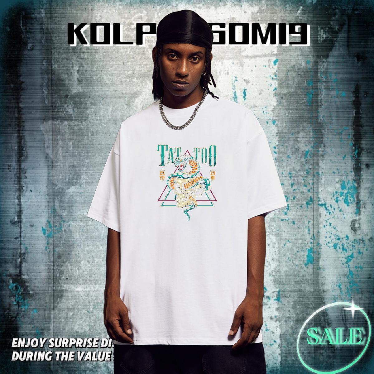 Wholesale T Shirt For Man 230g Cotton skull High Street Hip Hop Custom Printing Short Sleeve Soft Men Tees DIY Tops Tees