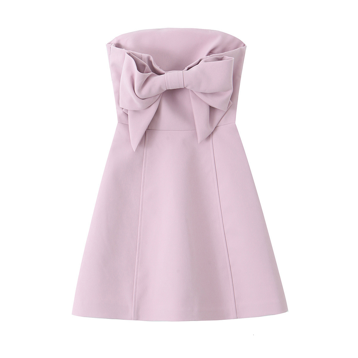 Womens Summer Fashion Bow Strapless Short Dress