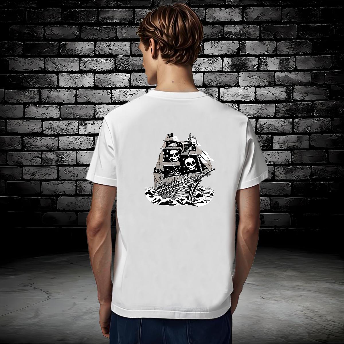Wholesale T Shirt For Man 100% Cotton 230g skull Daily Wear Custom Print Oversized Breathable Short Sleeve Men Clothes T-Shirt New Tees