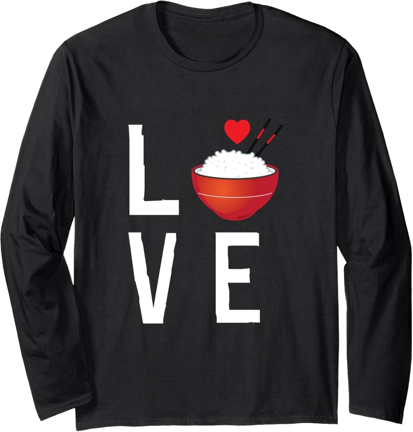 Long Sleeve Shirts for Men sweatshirt Love Rice Bowl Noodles Asian Food Funny Gift Long Sleeve Tee Streetwear Casual tops clothes